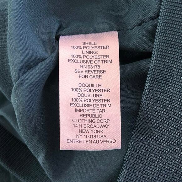 Tahari Snap Front Bomber Jacket In Evening Pine Green - Picture 6 of 6